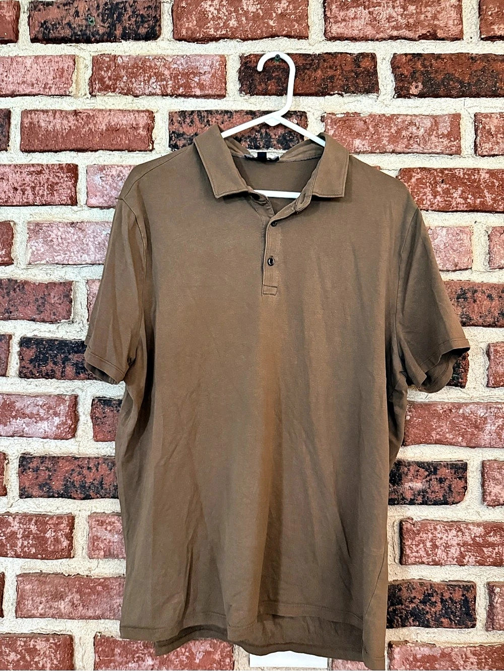 Express Men's Polo Shirt in Brown Size Medium